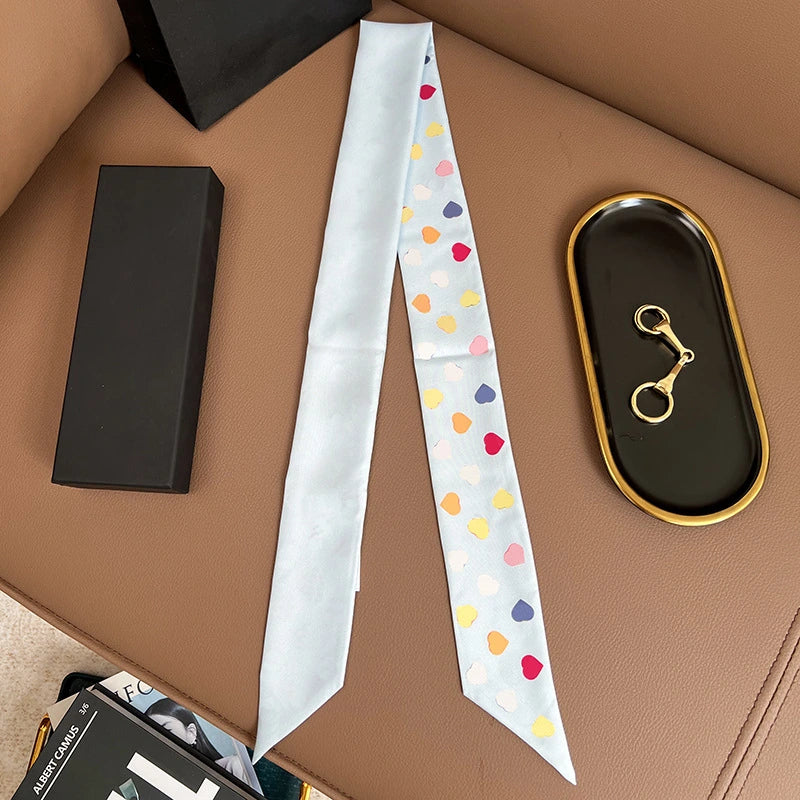 Audingull 100% Mulberry Silk Skinny Scarf