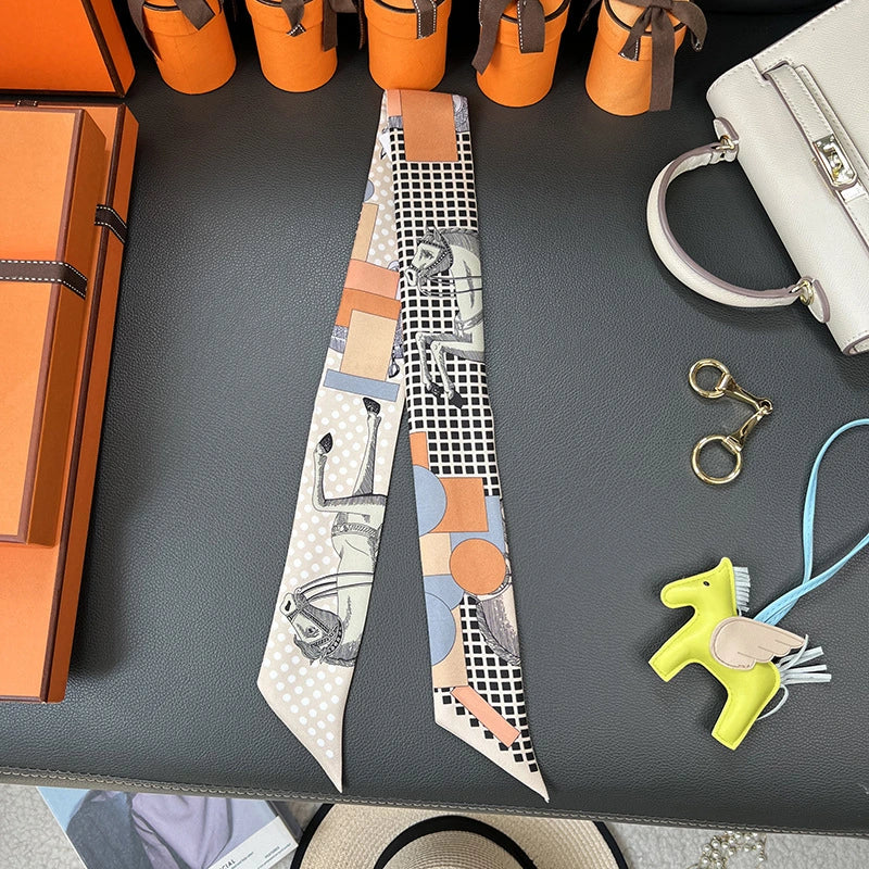 Audingull 100% Silk Skinny Scarf