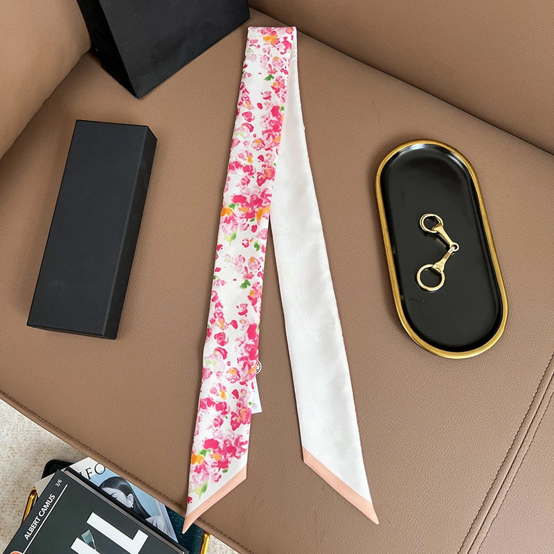 Audingull 100% Mulberry Silk Skinny Scarf