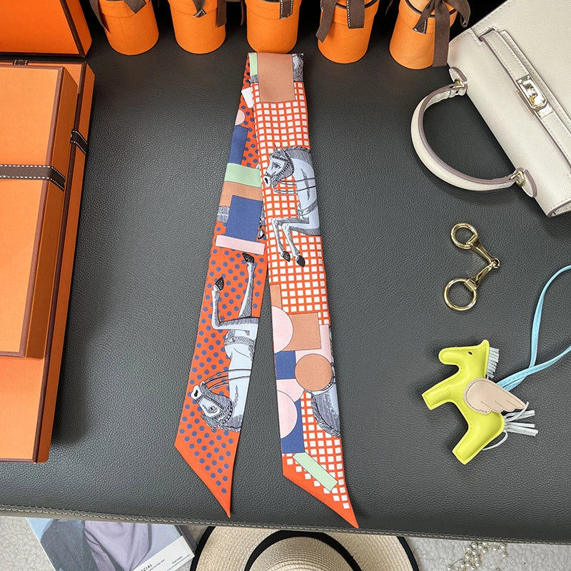 Audingull 100% Silk Skinny Scarf