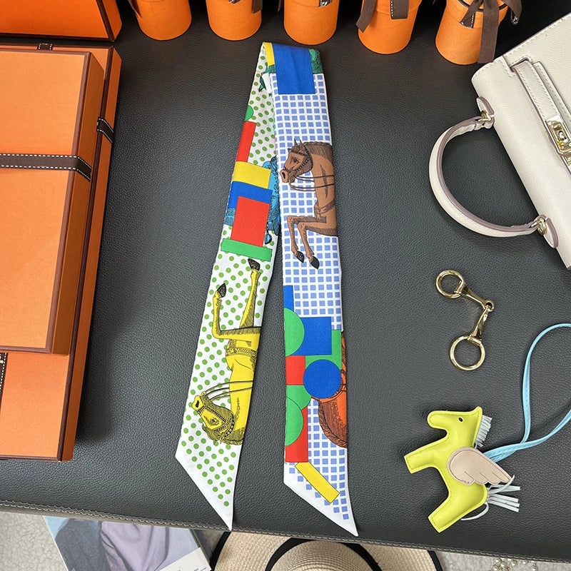 Audingull 100% Silk Skinny Scarf