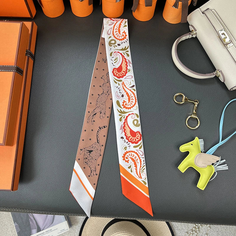 Audingull 100% Silk Skinny Scarf