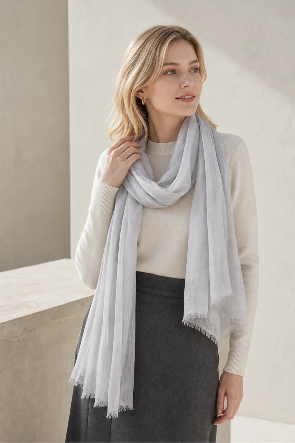 Audingull 100% Cashmere Lightweight Wrap Scarf for Women
