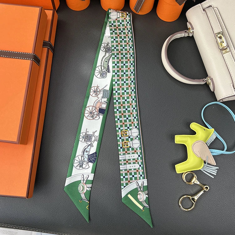 Audingull 100% Silk Skinny Scarf