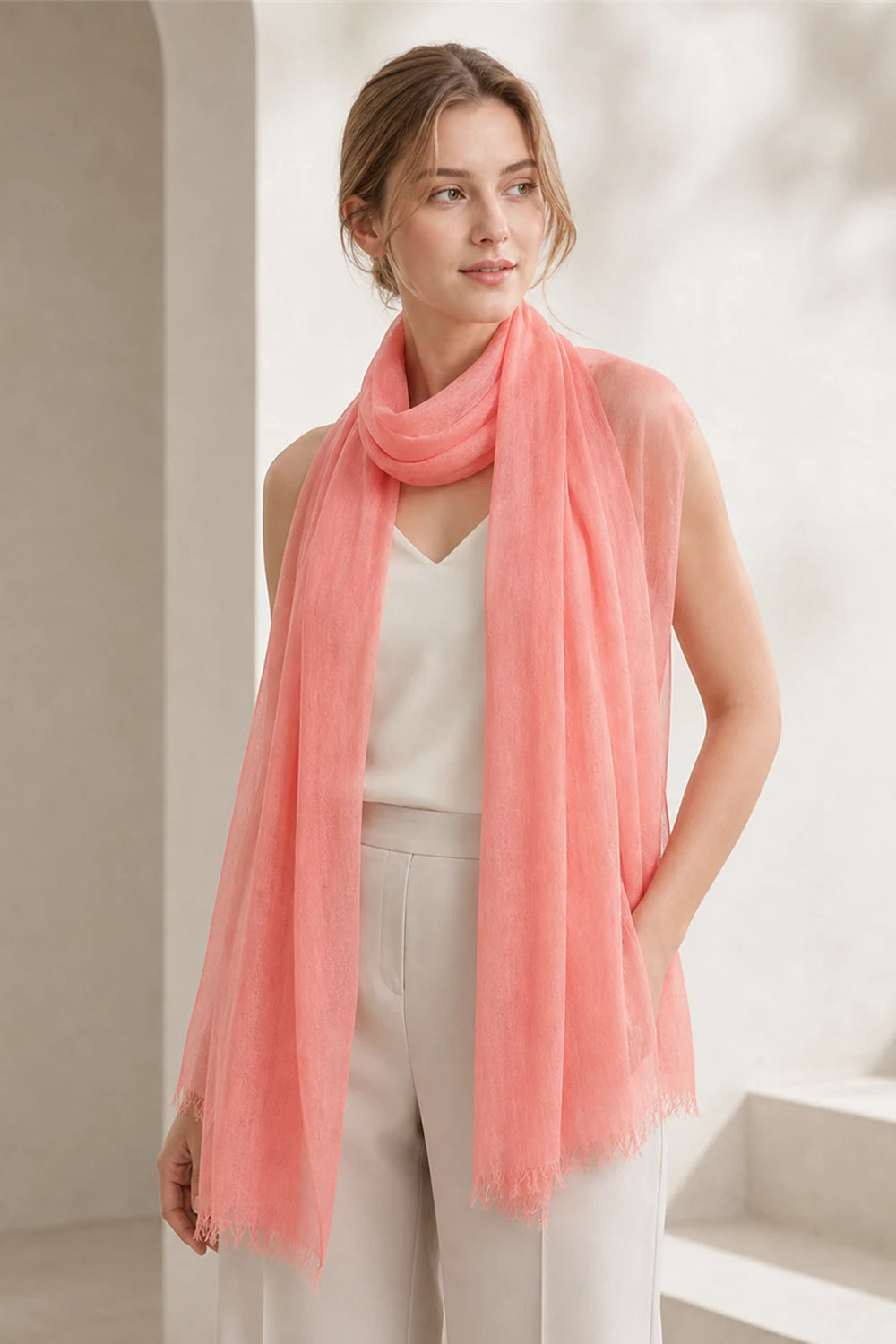 Audingull 100% Cashmere Lightweight Wrap Scarf for Women