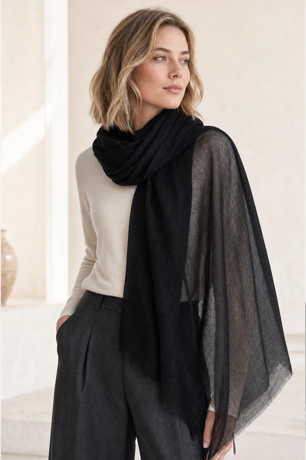 Audingull 100% Cashmere Lightweight Wrap Scarf for Women