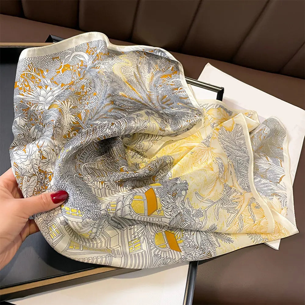 Audingull 100% Mulberry Silk Scarf for Women