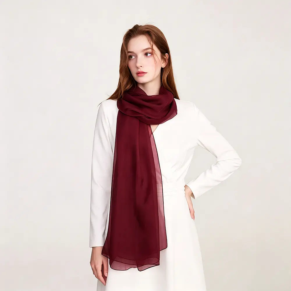 Audingull Lightweight 100% Mulberry Silk Scarf & Wrap