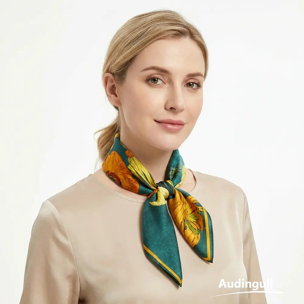Audingull 100% Mulberry Silk Scarf for Women