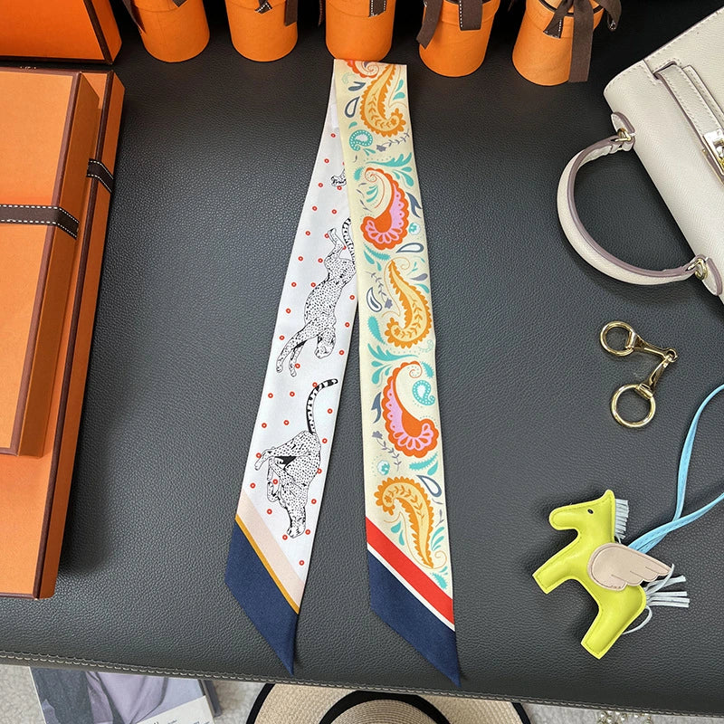 Audingull 100% Silk Skinny Scarf