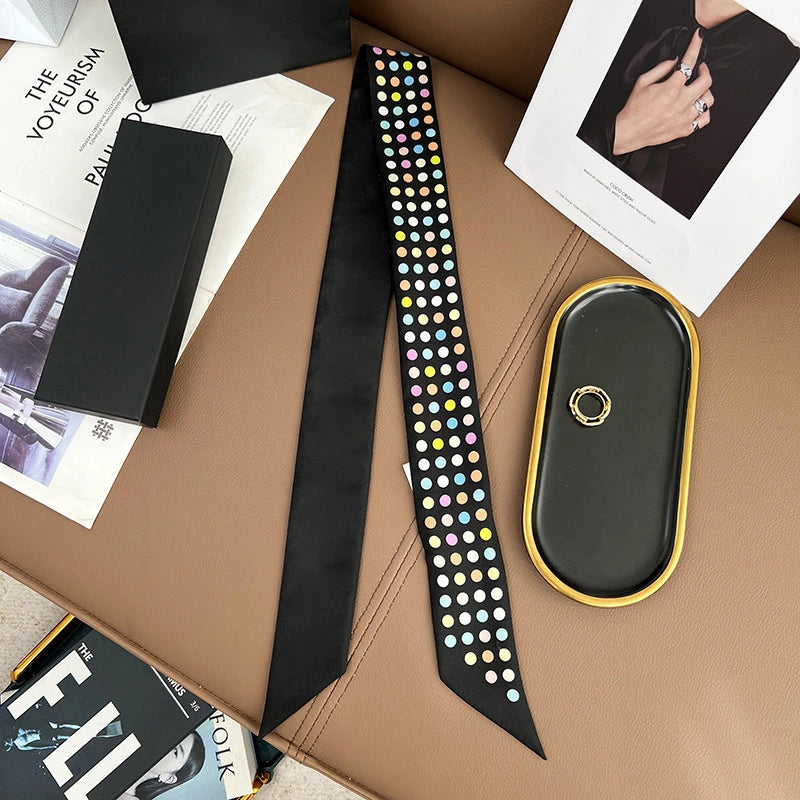 Audingull 100% Mulberry Silk Skinny Scarf