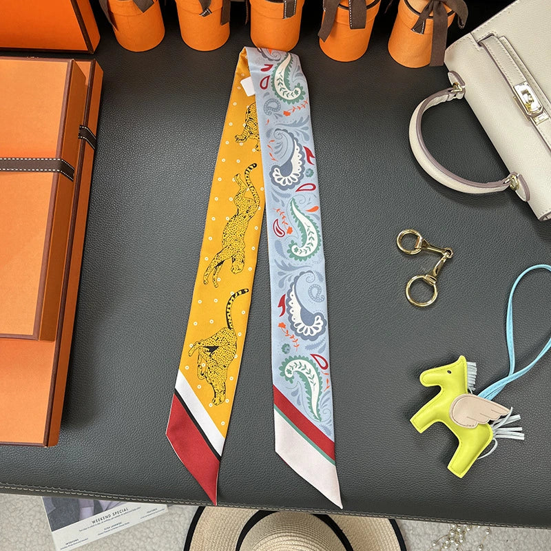 Audingull 100% Silk Skinny Scarf