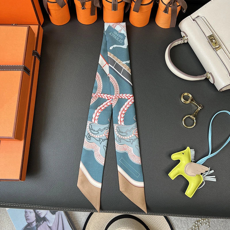 Audingull 100% Silk Skinny Scarf