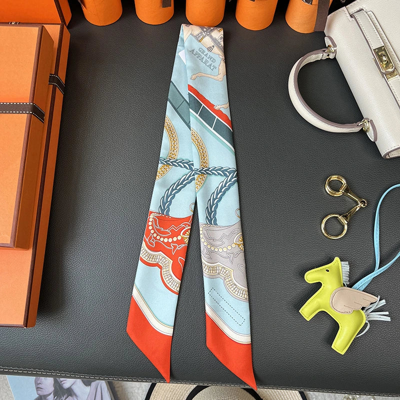 Audingull 100% Silk Skinny Scarf