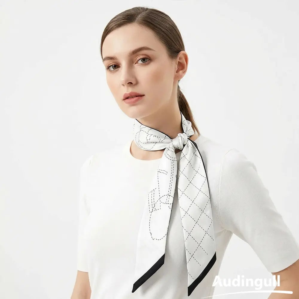 Audingull 100% Mulberry Silk Skinny Scarf
