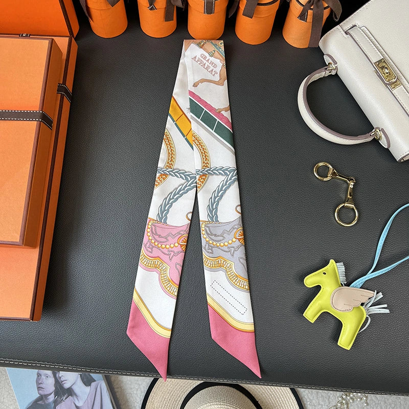 Audingull 100% Silk Skinny Scarf