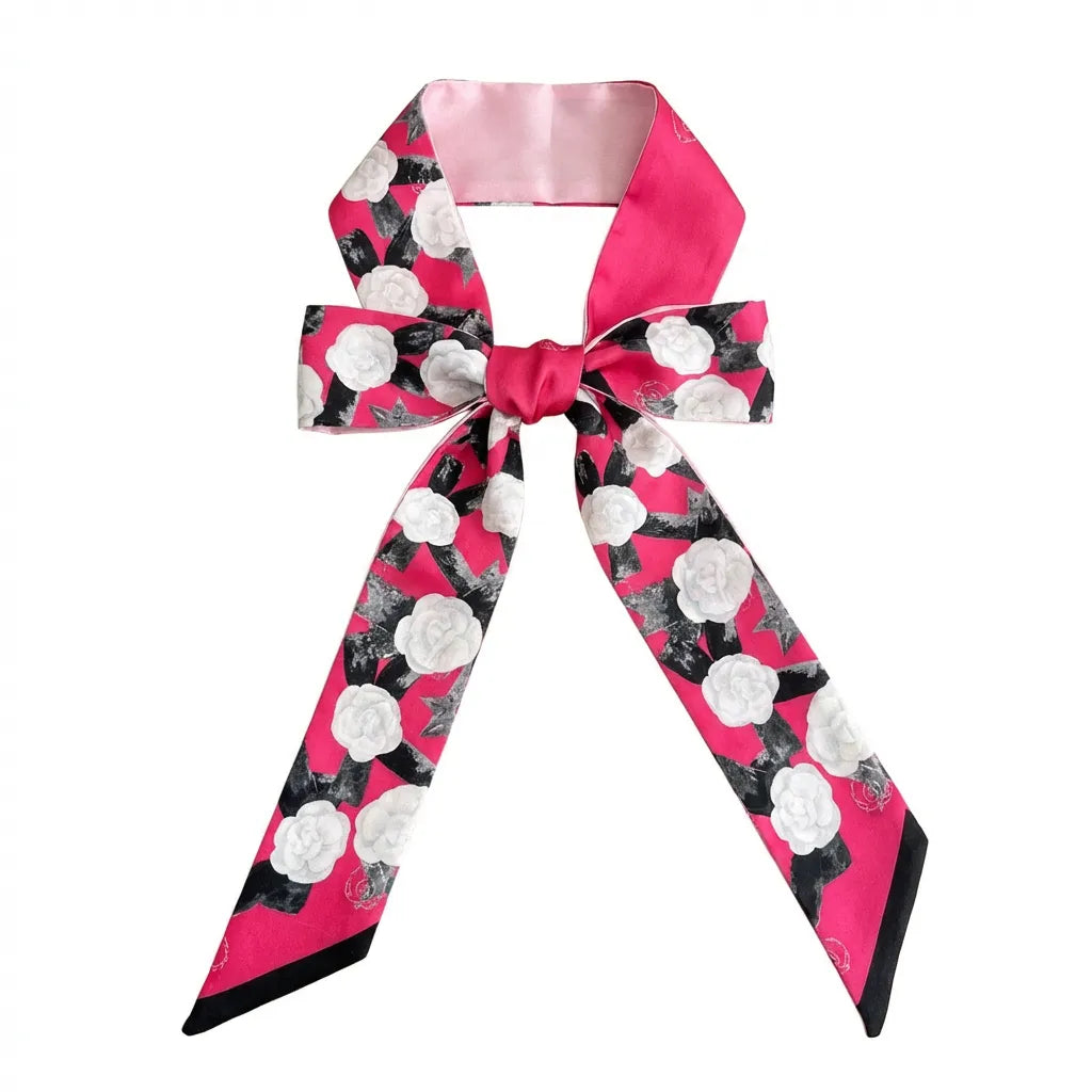 Audingull Women's Fashion 100% Silk Skinny Scarf Hair Scarf
