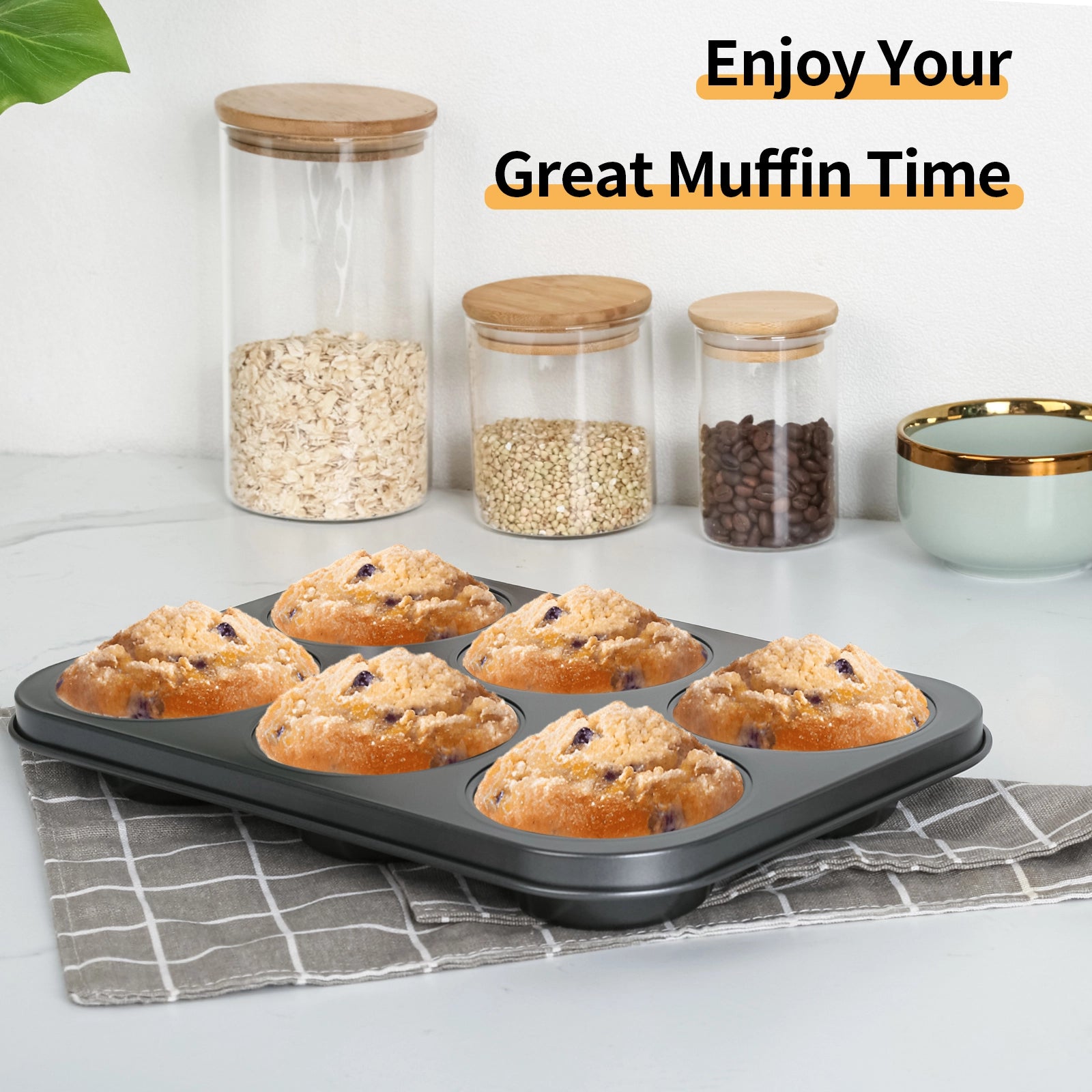 Audingull Jumbo Muffin Pan 6-Cups Cupcake Pan