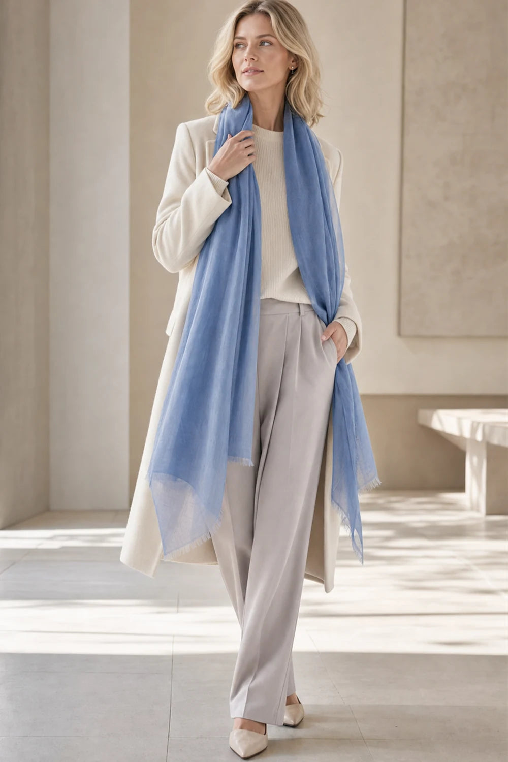 Audingull 100% Cashmere Lightweight Wrap Scarf for Women