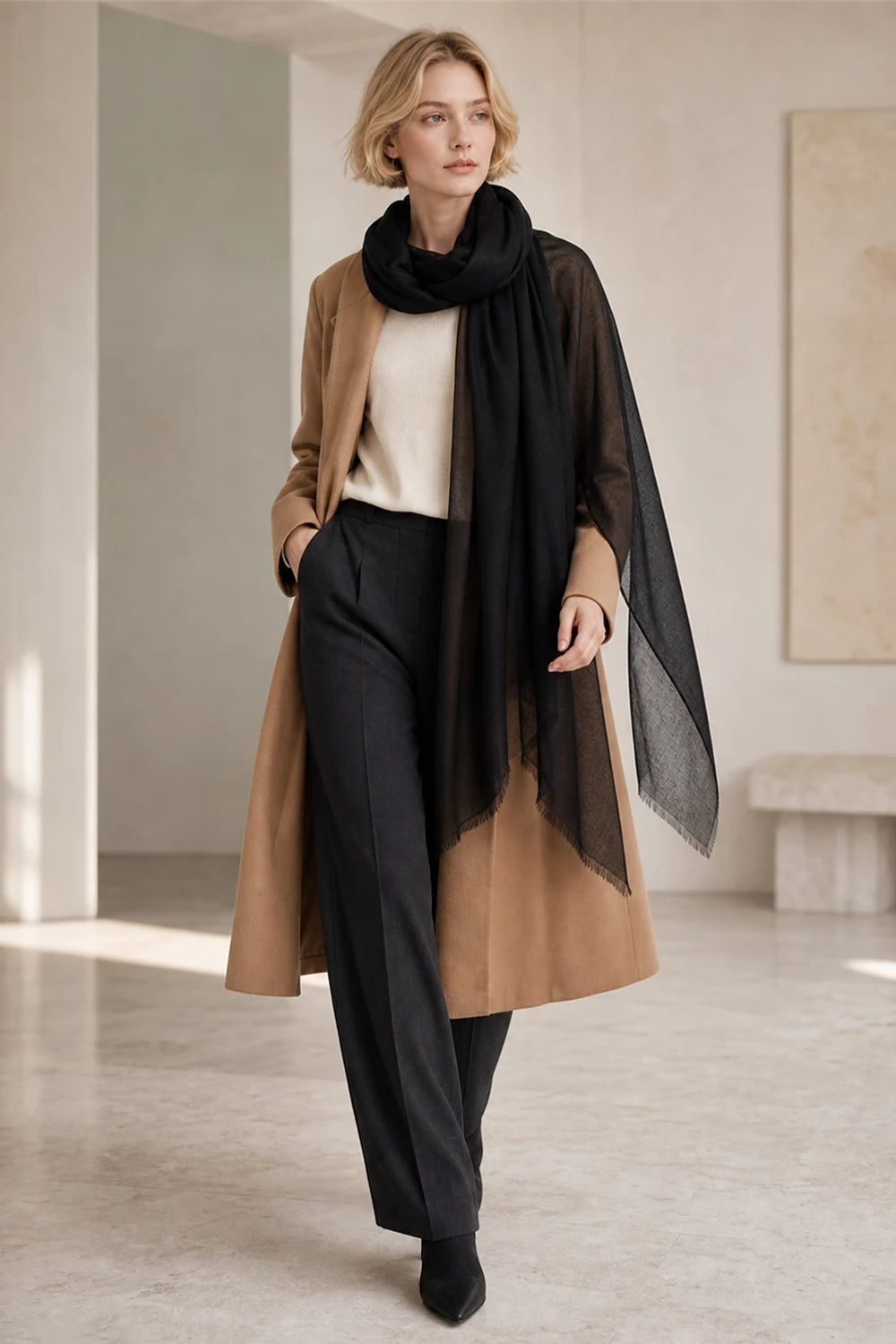 Audingull 100% Cashmere Lightweight Wrap Scarf for Women