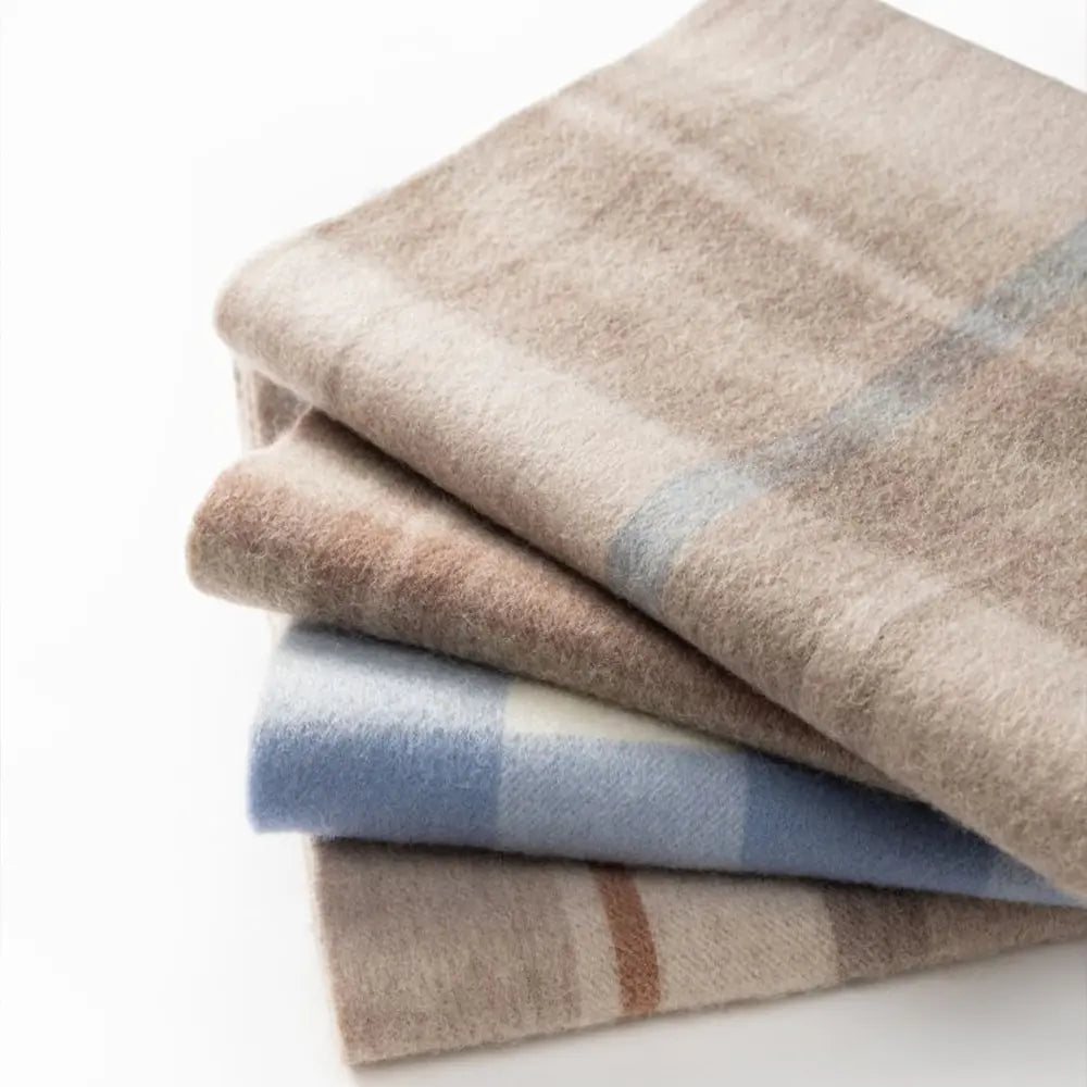 Audingull 100% Pure Wool Plaid Scarf
