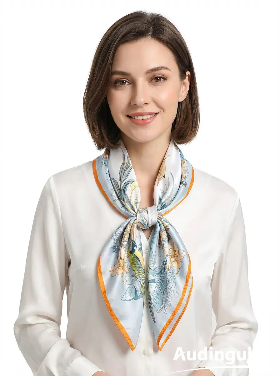Audingull 100% Mulberry Silk Square Scarf