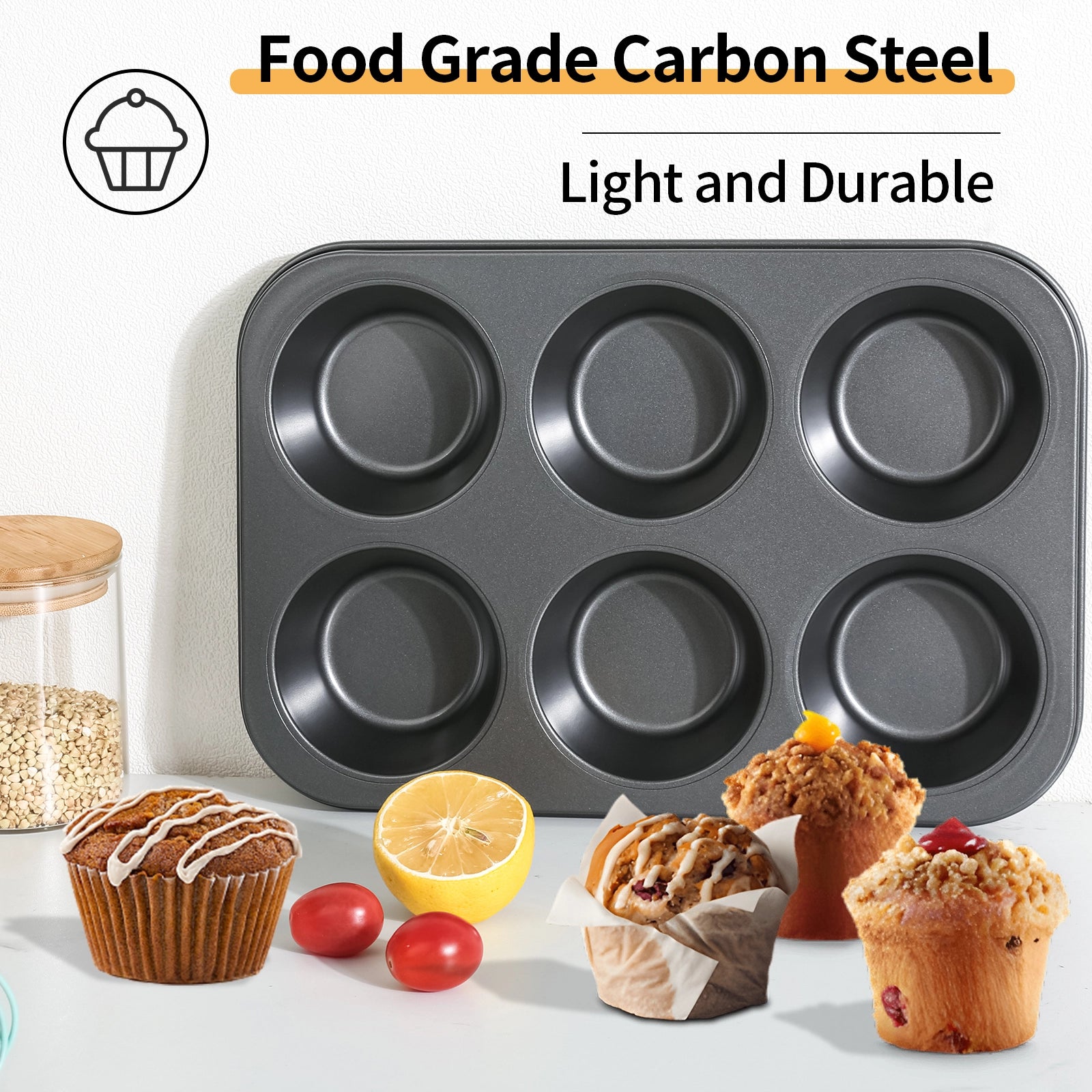 Audingull Jumbo Muffin Pan 6-Cups Cupcake Pan