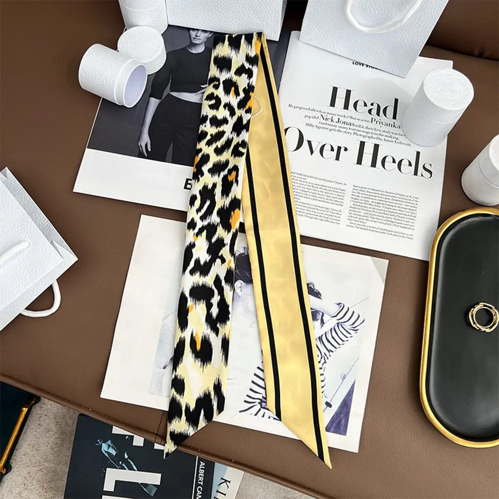 Audingull 100% Silk Skinny Long Scarf