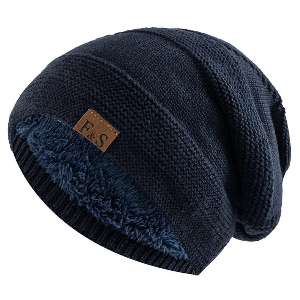 Classic Slouchy Knit Beanie with Soft Fleece Lining