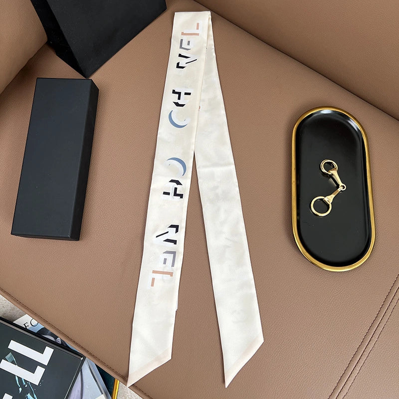 Audingull 100% Mulberry Silk Skinny Scarf