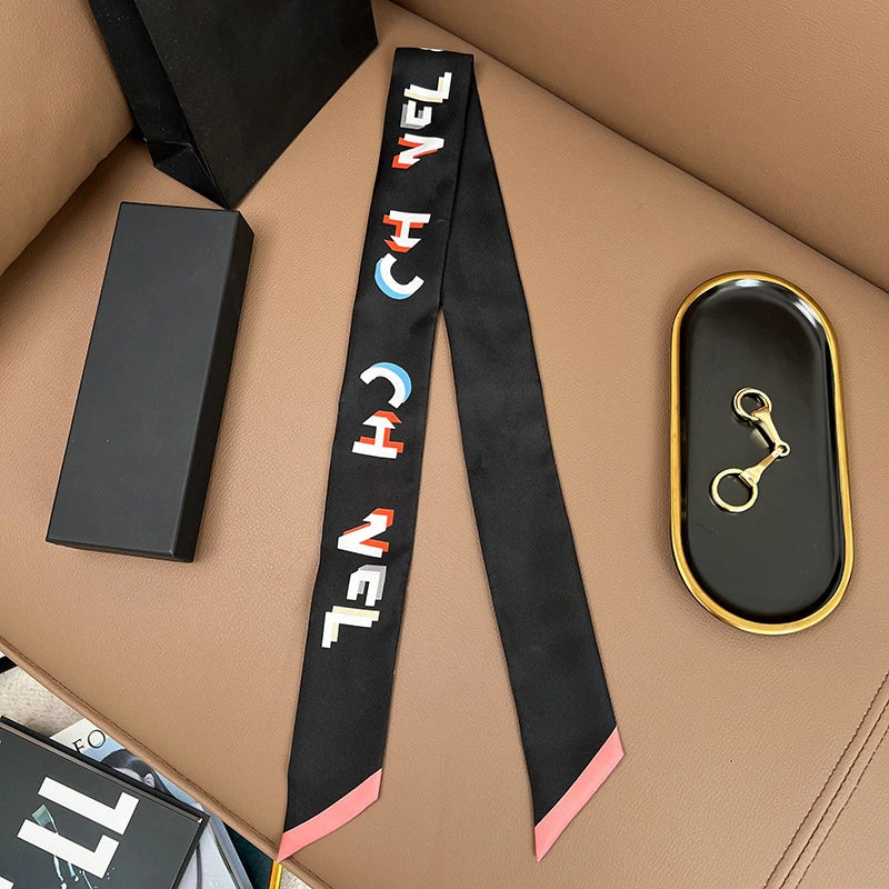 Audingull 100% Mulberry Silk Skinny Scarf