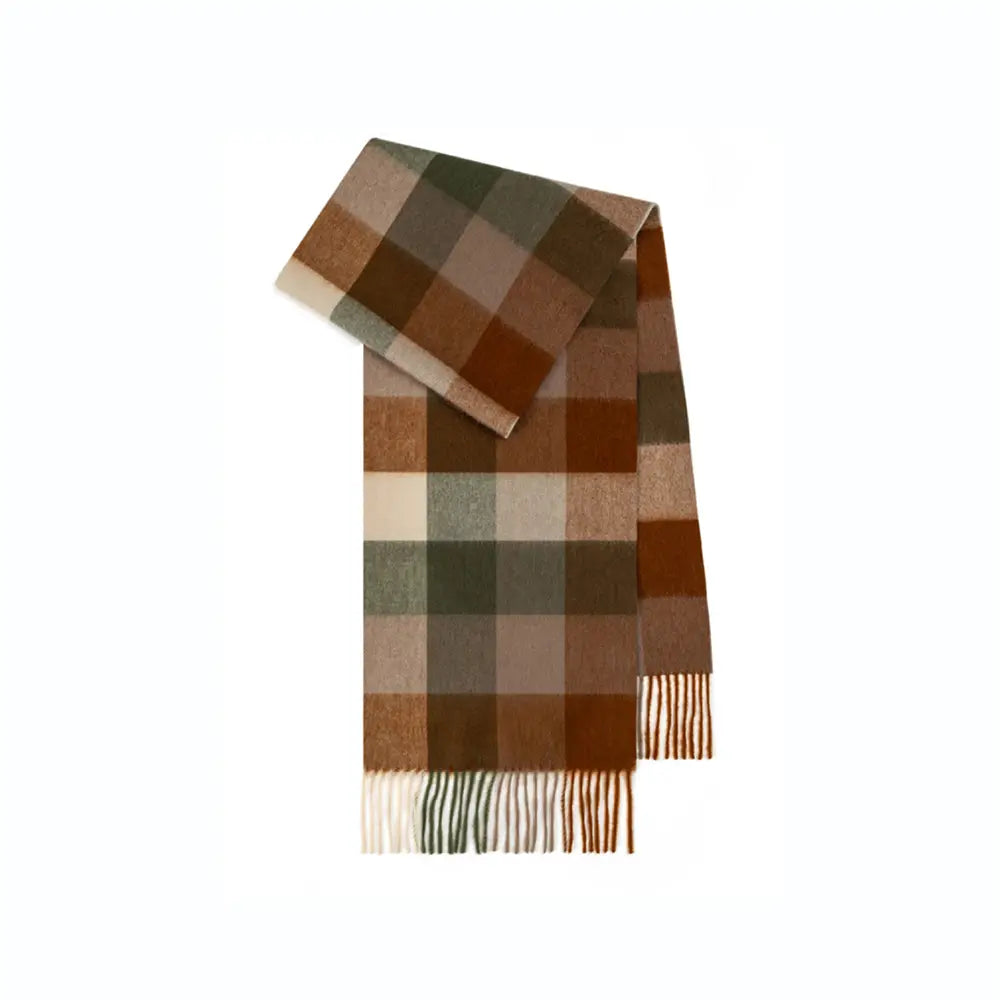 Audingull 100% Pure Wool Plaid Scarf