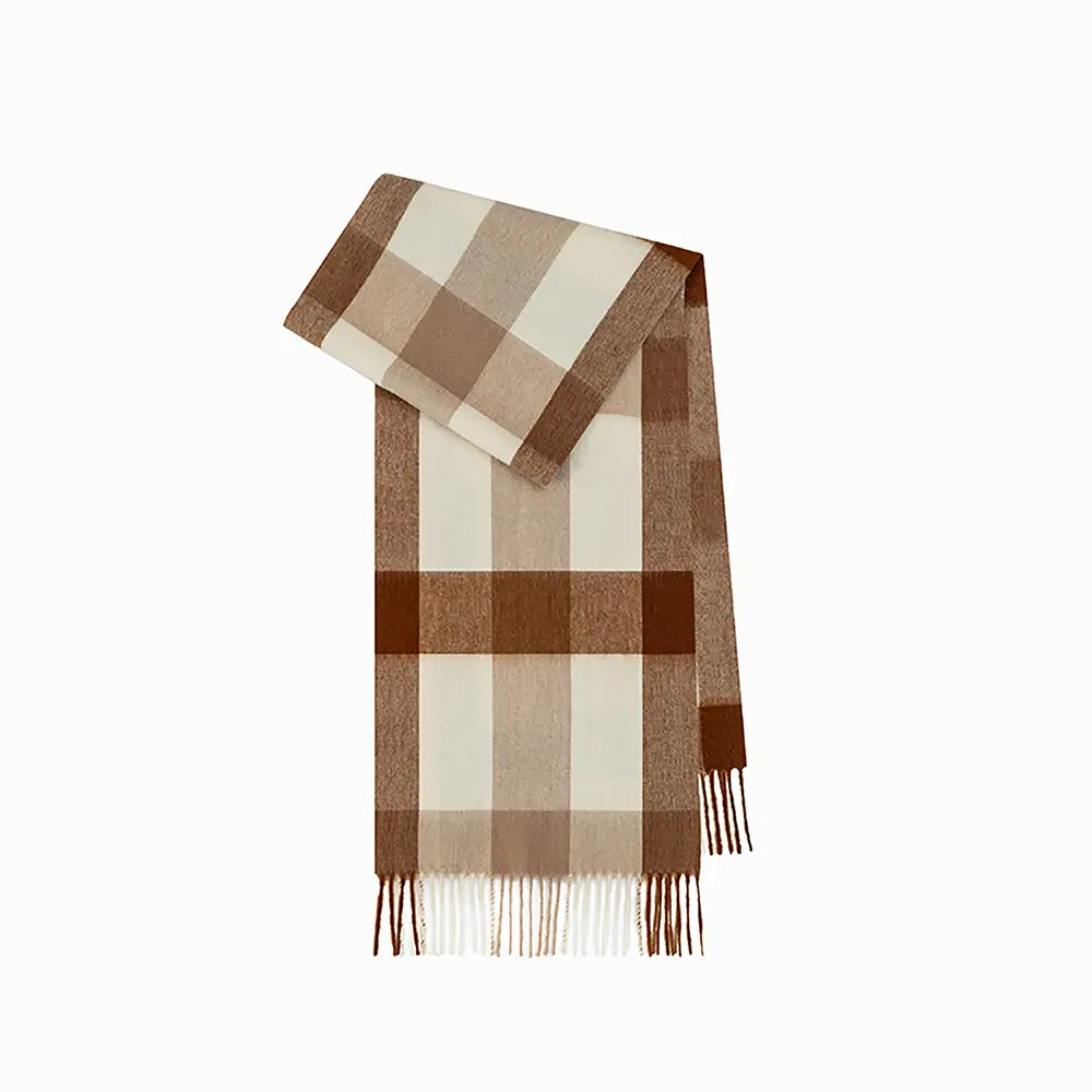 Audingull 100% Pure Wool Plaid Scarf
