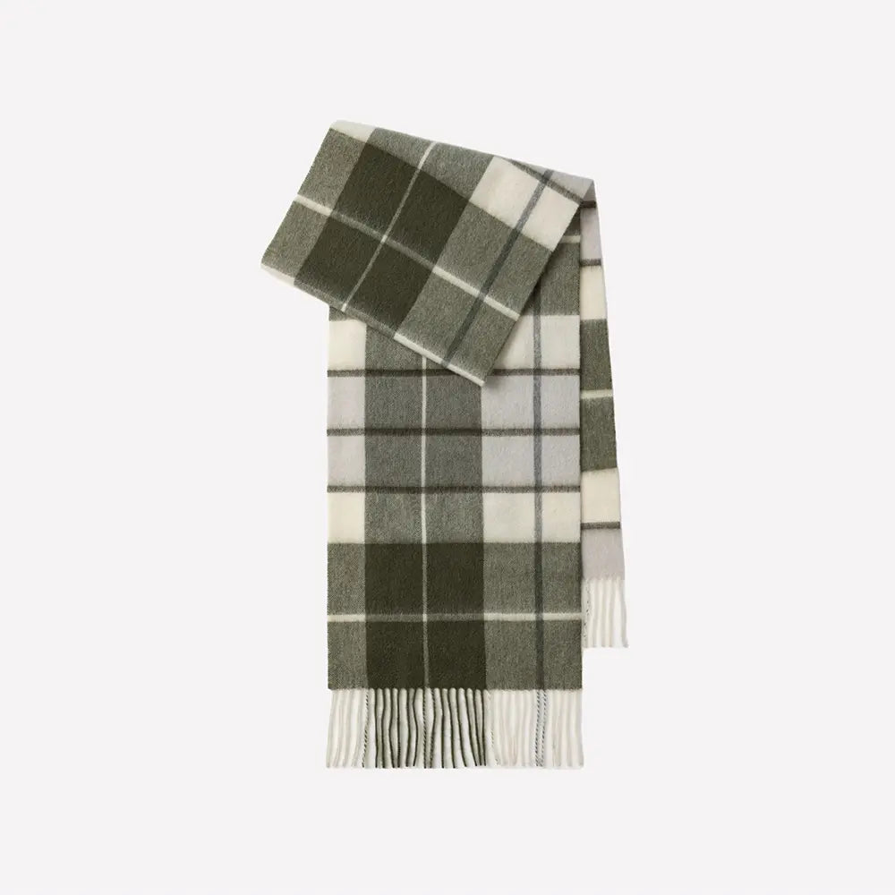 Audingull 100% Pure Wool Plaid Scarf