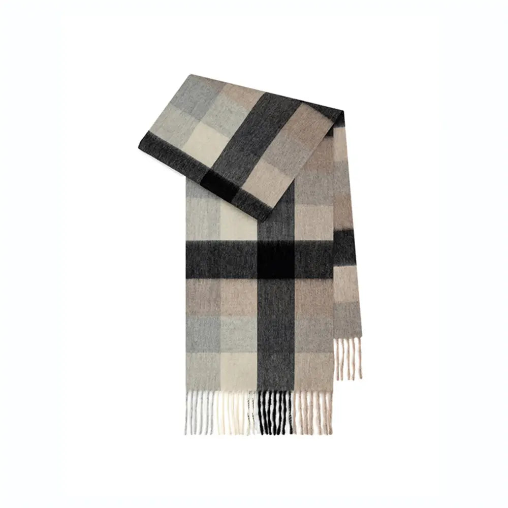 Audingull 100% Pure Wool Plaid Scarf