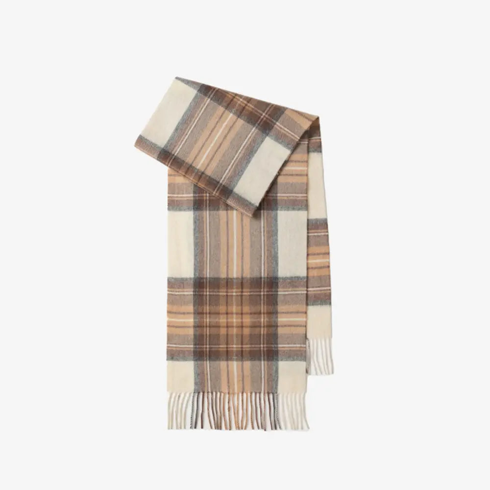 Audingull 100% Pure Wool Plaid Scarf