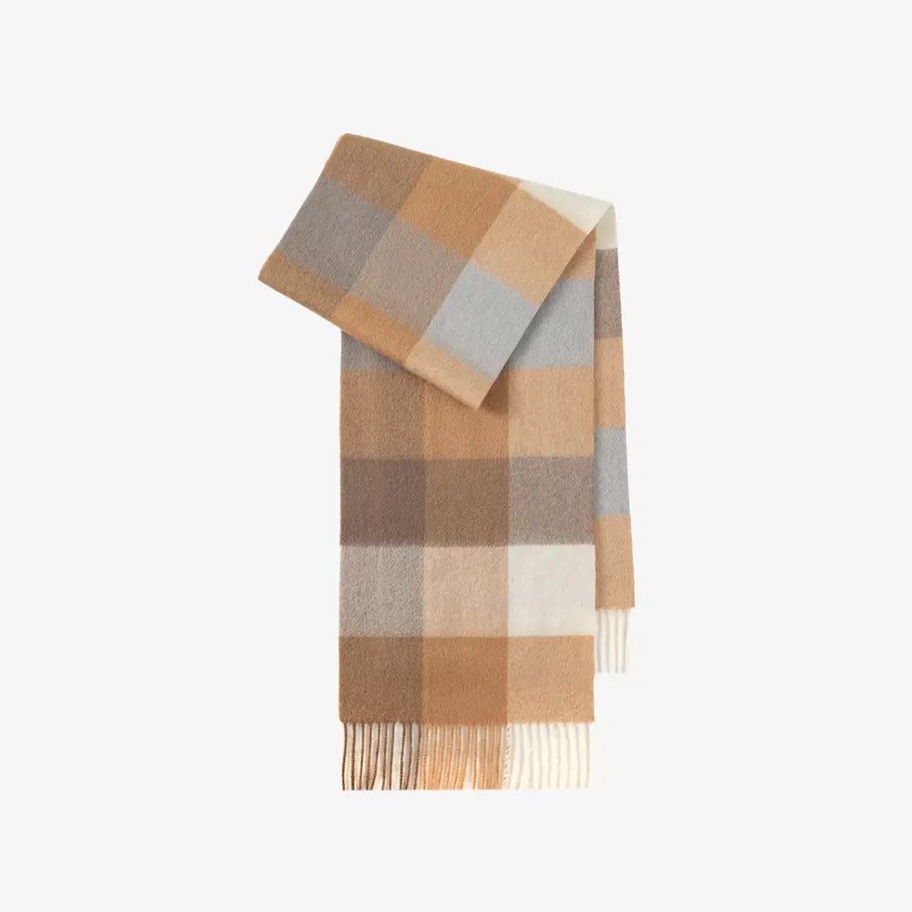 Audingull 100% Pure Wool Plaid Scarf