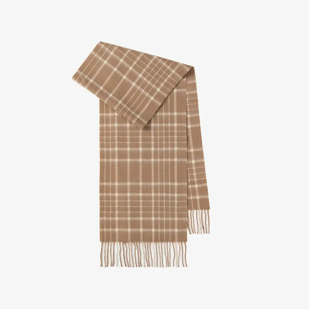 Audingull 100% Pure Wool Plaid Scarf
