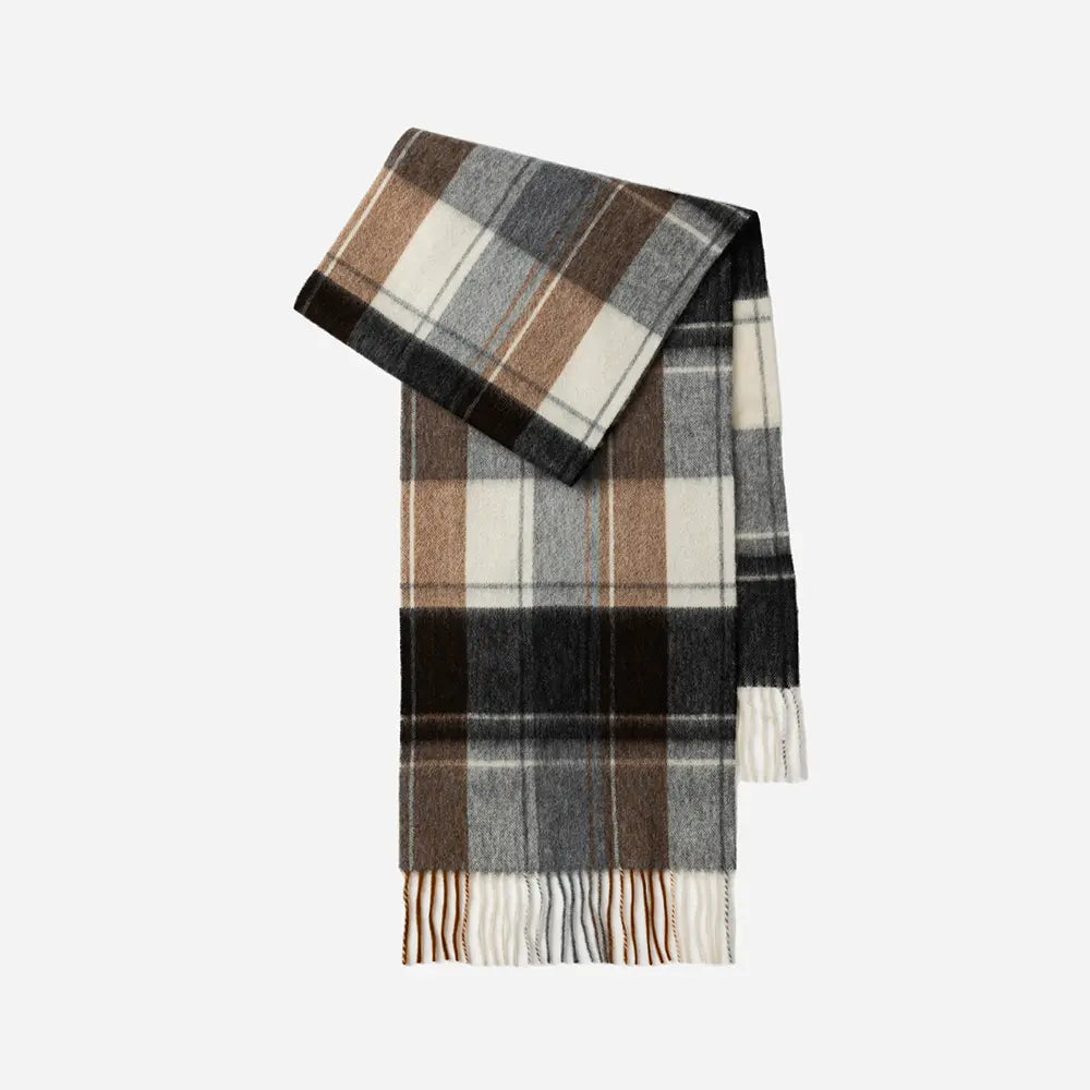 Audingull 100% Pure Wool Plaid Scarf